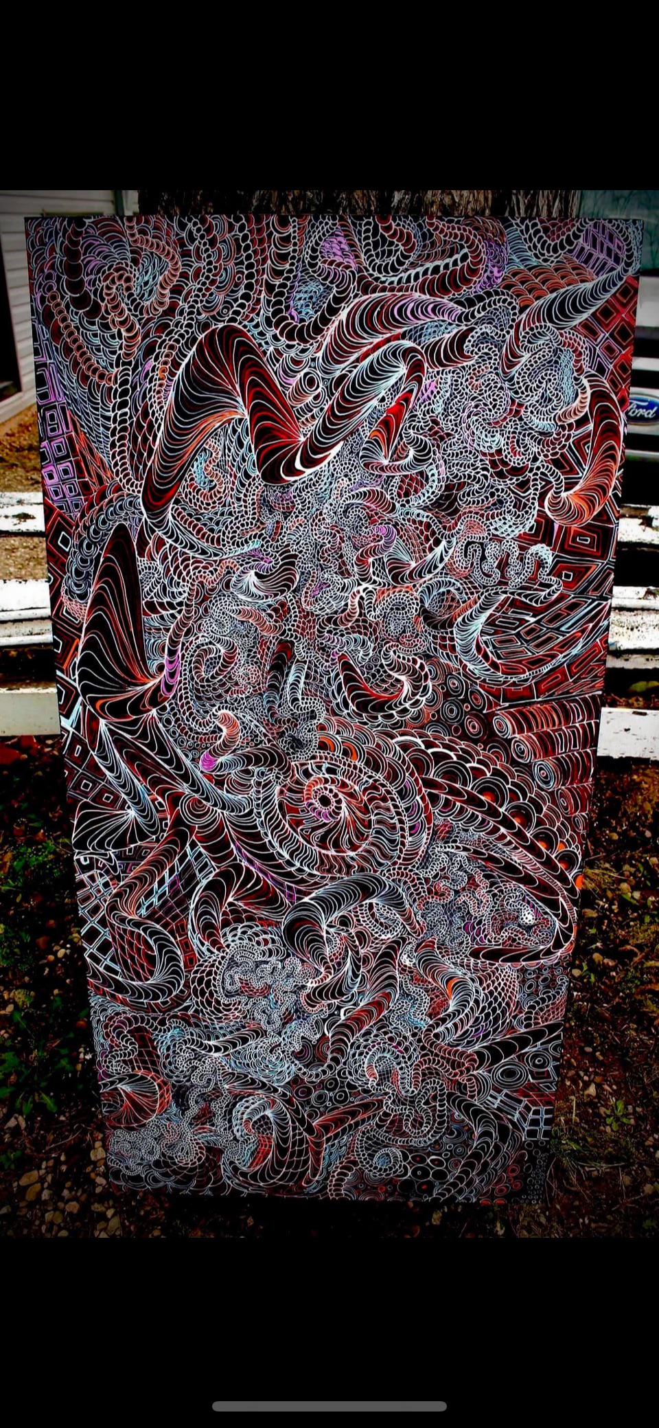 Nautilus -Ink and Acrylic. Deep sea, vastness and the unknown concept.